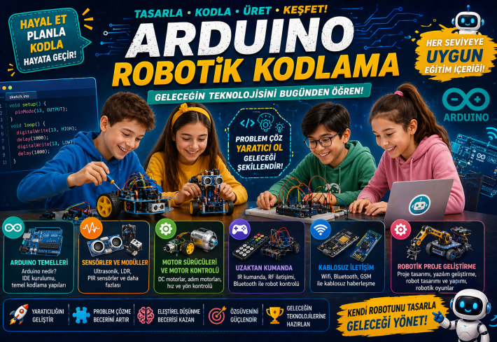 <p>Bu eğitim sayesinde öğrenciler, elektronik ve kodlama konularında temel beceriler kazanır ve robotik sistemlerin nasıl çalıştığı hakkında bilgi sahibi olurlar.</p>
